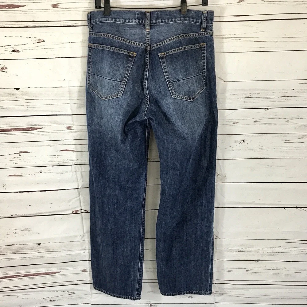 J Crew Jeans Men's 32x32 Blue Straight Leg Cotton Denim Mid Rise